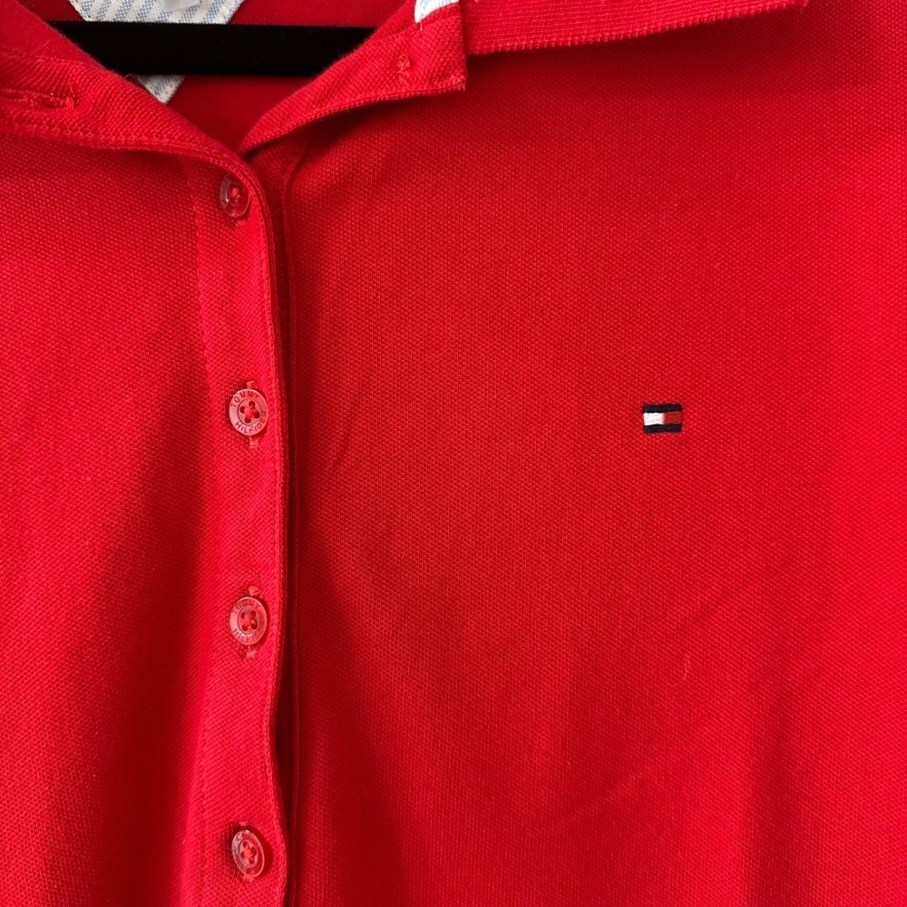 Women’s Tommy Hilfiger Red Polo Button Shirt, Size 1X - Picture 2 of 6